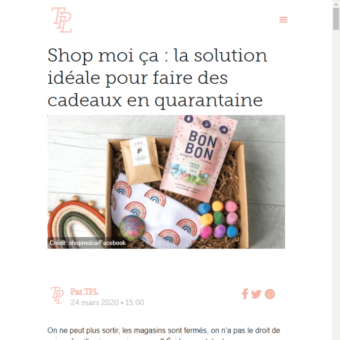 Ton petit look | Shop moi ça : la solution idéale pour faire des cadeaux en quarantaine
