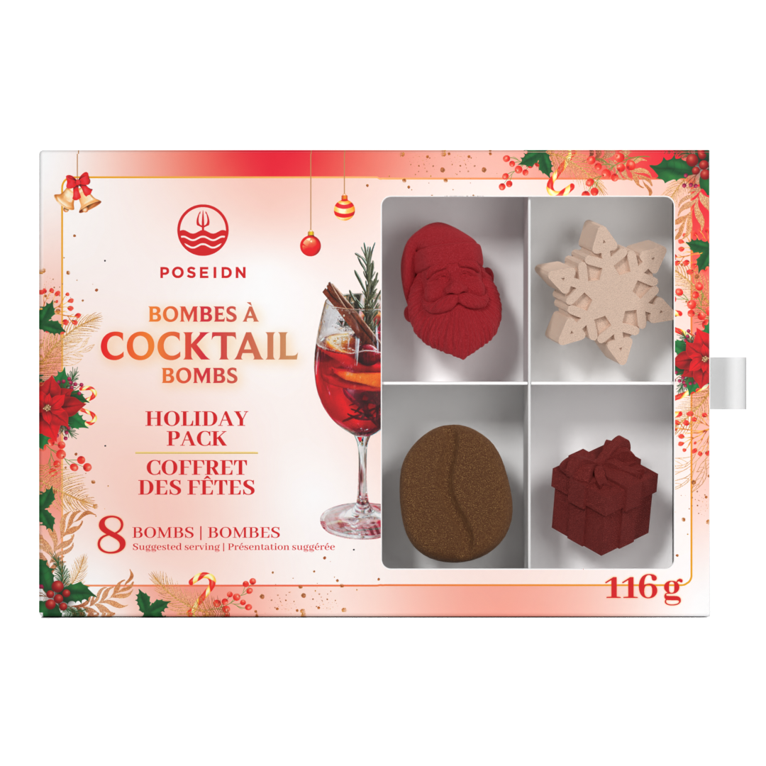 Holiday gift set of 8 3D cocktail bombs