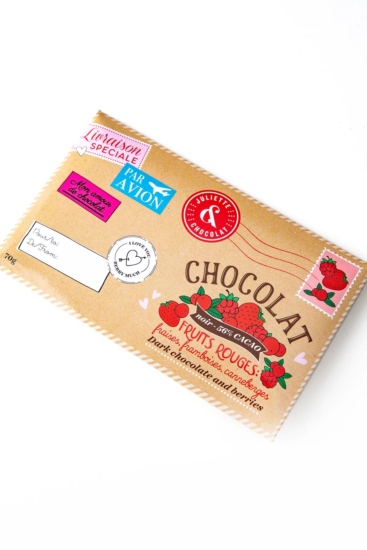 Dark Chocolate Bar with Red Berries