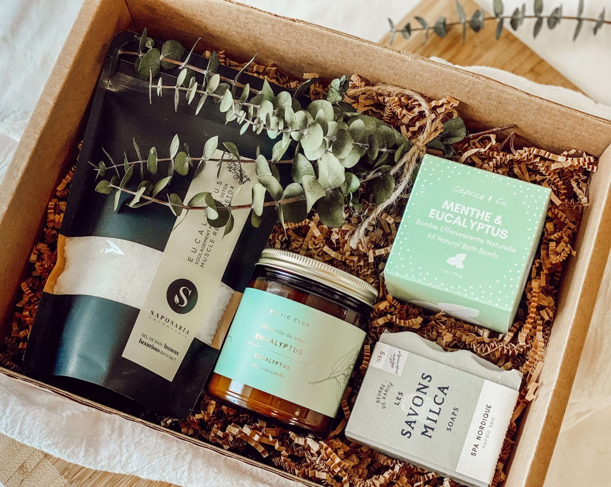Boite eucalyptus spa à la maison