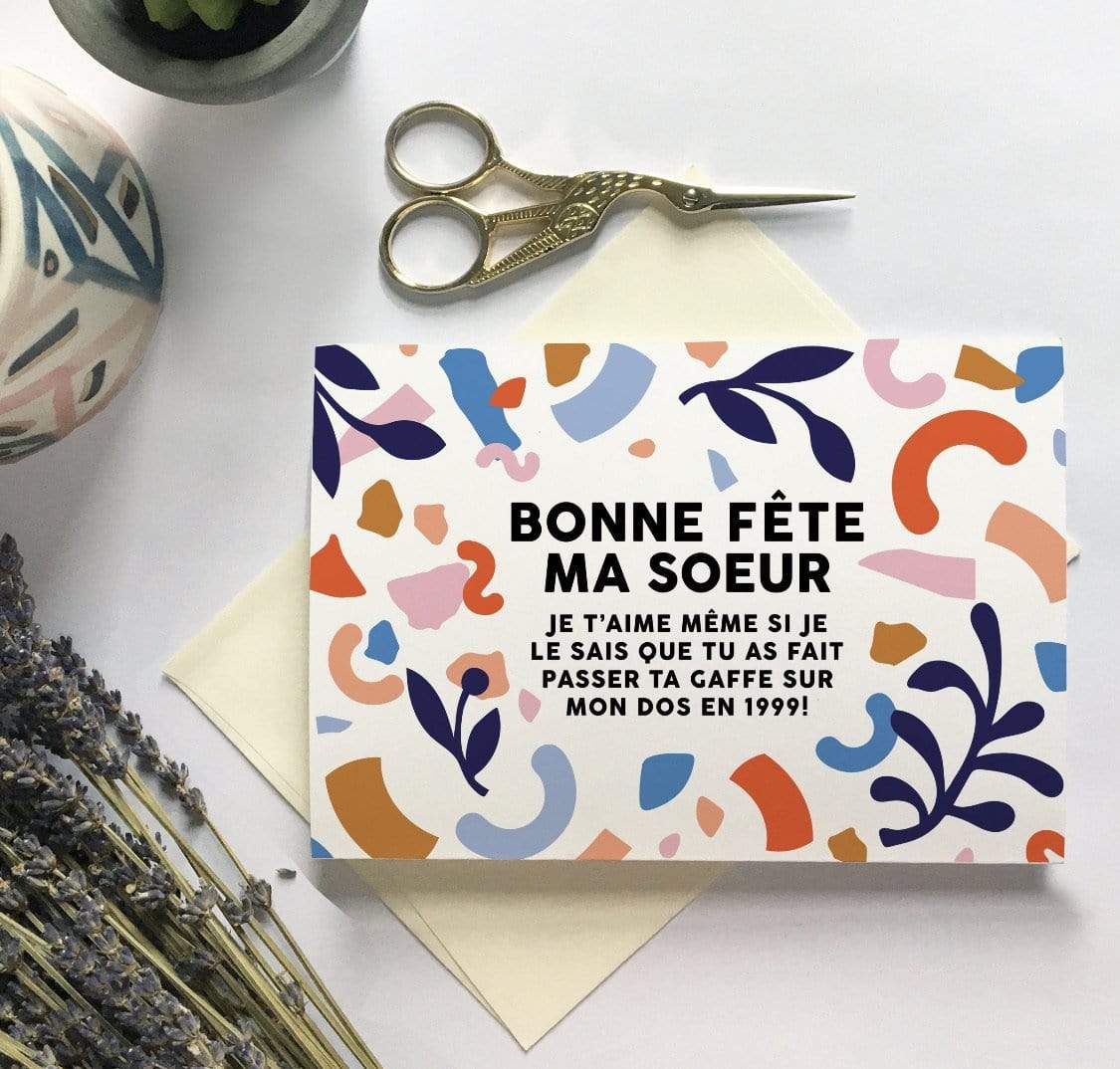 Carte de souhaits - Bonne fête ma soeur par MerciBonsoir (Marie-Claude Marquis)