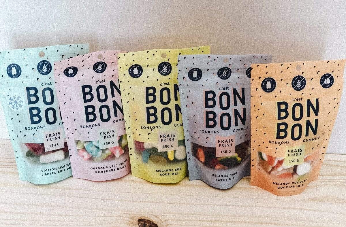 Sacs de bonbons format 150 G (saveurs variées) de l&#39;entreprise C&#39;est BONBON - La boîte à bonbons