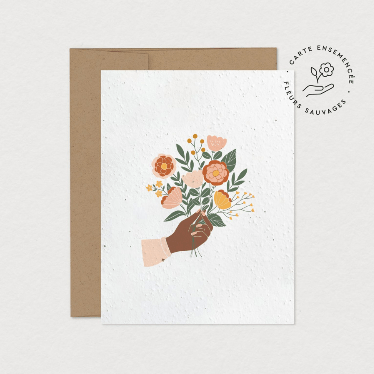 Carte de souhaits à planter - Bouquet par Mimosa Design, illustration par Marie-France Auger.